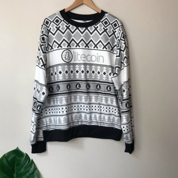 Litecoin Ugly Holiday Sweater Pullover Men's Size 2XL Gray NWOT - Picture 8 of 8